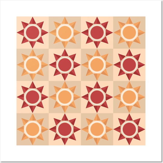 Repeating pattern with sun Wall Art by SooperYela